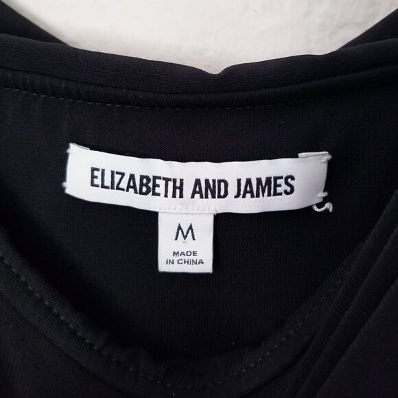 Elizabeth and James Blaise Ruched Dress M Black Sexy Bodycon LBD Designer $375 - Picture 8 of 13